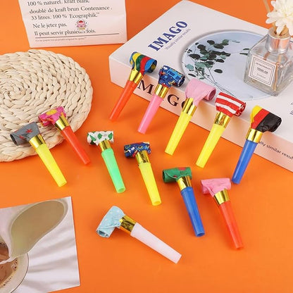 50 PCS Blowouts Noisemakers Funny Party Blower Blowouts Colorful Birthday Blow Horns Whistles New Years Party Noisemakers Party Blowouts Whistles Favors Noise Makers