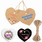 Custom Gift Tag, Personalized Favor Label, Kraft Wrapping Decoration, Wedding Supplies Birthday Party Craft, Thick Paper Hang Card with String (Heart Shape)