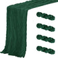 Aktor 4 Pack Emerald Green Table Runner Boho Cheesecloth Table Runner Semi Sheer Gauze Fabric Runners for Wedding Birthday Baby Shower Party Boho Table Decoration（Emerald Green）