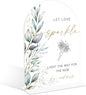 Acrylic Wedding Signs, Greenery Theme Let Love Sparkle Sign, Wedding Reception Signage, Bridal Shower Table Decor with Stand, Engagement, Anniversary, Newlywed Events and Parties Supplies, 20