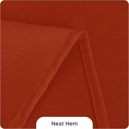 Fitable 8 Pack Round Tablecloths: Stain Resistant Wrinkle Free Fall Table Clothes, Washable Reusable Polyester Table Covers for Wedding Thanksgiving Party Birthday Banquet Reception(Rust, 84 Inch)