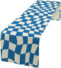 Table Flag Retro Plaid 60s70s Blue Plaid Table Flag Kitchen Restaurant Decoration Suitable for Indoor and Outdoor Festival Home Wedding Party Table Flag 13x90