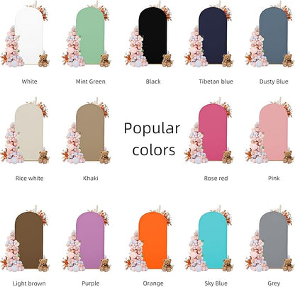 7.2FT Wedding Arch Covers Arch Backdrop Cover Arch Stand Covers Set Arch Cover Spandex Fabric Stretchy Backdrop for Wedding Birthday Party Decoration Baby Shower (Black, Cover Only)