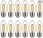 FLSNT B11 E26 Base LED Candelabra Light Bulbs 60W Equivalent, Dimmable, LED Candle Light Bulbs, 2700K Soft White, 12 Pack UL,CA65 Listed.