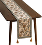ISAENNE Designer Vintage Beige Linen Table Runner 87 Inches Long,Elegant Floral and Bird Pattern Decor Table Runners for Dining Tables,Thanksgiving,Christmas,Banquet,Party,12"*87"-Murad A