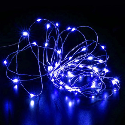 Aogist 12 Pack Fairy Lights 3 Modes 7ft 20 LED Waterproof,Battery Operated Silver Wire Firefly Starry Moon Mini String Lights for Mason Jars Christmas DIY Crafts Wedding Party Bedroom,Blue