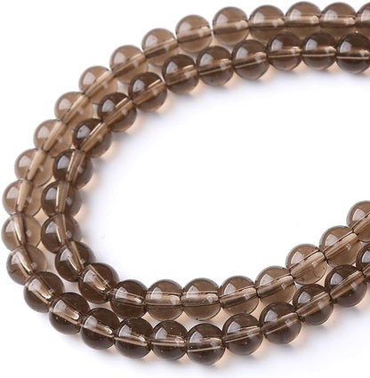 Tawny Glass Stone Beads Gemstone Round Crystal Energy Jade Beads Stone Beads for Jewelry Making DIY Bracelet Necklace Jewelry Making 1 Strand 15.5inch 66PCS 6MM