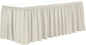 Ultimate Textile Pleat Polyester Fabric Table Skirt - Machine Washable Flame Resistant with Clips for Events, Weddings & Trade Shows, Cut & Sewn in Paterson, NJ - Ivory, 17' Shirred Pleat