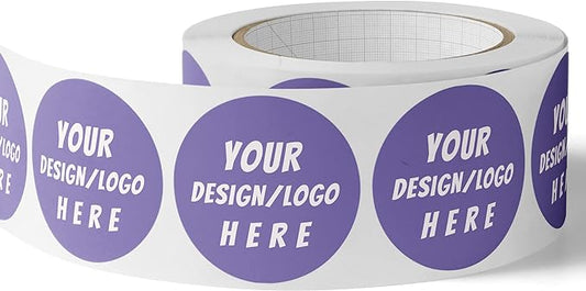 150 Custom Circle/Square BOPP Roll Labels- Personalized Stickers for Business Logo, Party, Wedding Favor, Baby Shower-Any Design Text + Image, Matte/Gloss Finish (2 Inch Square)