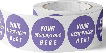 150 Custom Circle/Square BOPP Roll Labels- Personalized Stickers for Business Logo, Party, Wedding Favor, Baby Shower-Any Design Text + Image, Matte/Gloss Finish (3 Inch Square)