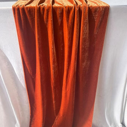 Luxurious Velvet Table Runner, 10ft Wedding Reception Decorations, 20x120inch Soft Velvet Fabric, Table Linen Overlay, Wedding Table Runners (Terracotta, 20X120inch)