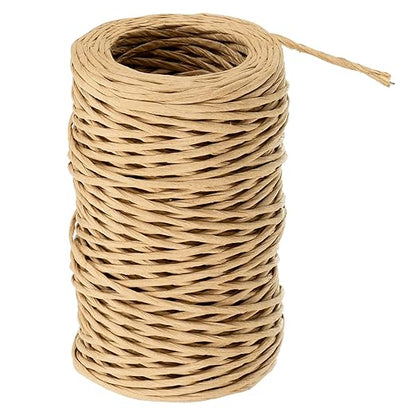 PATIKIL 164 Feet Floral Bind Wire Wrap Twine, 2mm Florist Wire Iron Wire Paper Covered Vine Wrapping Binding Wire for Flower Bouquets, Khaki