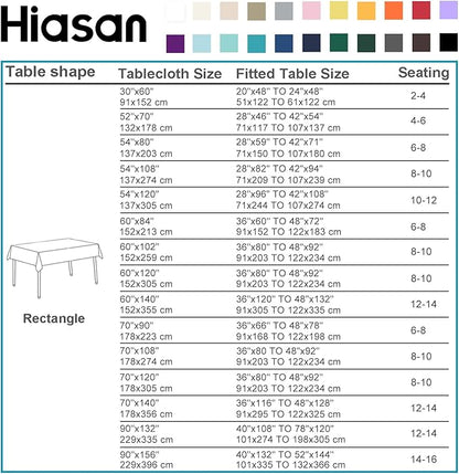 Hiasan Dusty Rose Tablecloth for Rectangle Tables - Waterproof Washable Polyester Fabric Table Cloth for Buffect Dining Birthday Party, 54 x 108 Inch