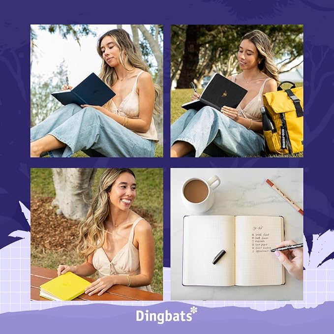 Dingbats - Earth Dotted A5 Medium Notebook, Glicine Arctic - Hardcover - Cream 100gsm Ink-Proof Paper - Numbered Pages, Index & Key Pages