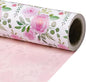 RUSPEPA Reversible Floral Wrapping Paper Roll, Mini Roll, Pink Rose Blossom Design and Pink Solid Color, Elegant Gift Wrap for Birthday, Wedding, Mother's Day, Bridal Shower, 17 Inches x 16.4 Feet