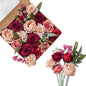 FANKO Rose Artificial Flowers Combo for DIY, Fake Red Rose Artificial Silk Flowers with Greenery, Real Looking Artificial Faux Flowers for Wedding, Table Decoration, Centerpieces, Party, Home Décor