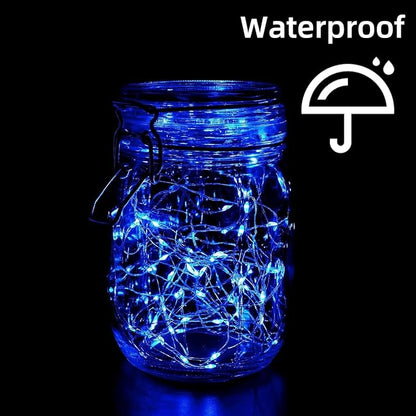 LAMPHOME 6 Pack Fairy Lights Battery Operated String Lights 6.6ft 20 Led Mason Jar Lights Waterproof Silver Wire Light Fireflies DIY Party Wedding Christmas Decoration(6 Pack,Blue)