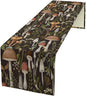 Mushroom Table Runner,Retro Forest Wildflower Botanical Plants Flower Art Pattern Print Burlap Hotel Indoors Outdoor Dining Room Kitchen Holiday Party, 13x36in