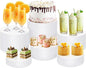 6Pcs Buffet Risers, Food Risers for Buffet Table, Acrylic Round Display Risers with Hollow Bottom, Food Display Stand for Party Jewelry Dessert Figures (Size 6",6.5",6.7",7",7.5",8")