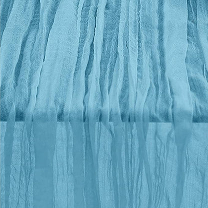 1 Pack Baby Blue Cheesecloth Table Runner 35x120 Inch 10Ft Rustic Gauze Cheese Cloth Table Runner Sheer Cheesecloth Table Runners for Wedding Party Bridal Shower Decoration