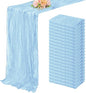 20 Pack Baby Blue Cheesecloth Table Runner 20 x 120 Inch Long Rustic Gauze Cheese Cloth Table Runner for Wedding 10FT Bridal Baby Shower Table Decorations Boho Fabric Sheer Birthday Party Table Decor