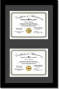 Creative Picture Frames 16X24Bk-B Black Vertical Double Diploma Frame With 2 Opening Black Mat, Holds 2-11X14-Inch Documents With Wall Hanger