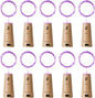 Aluan Wine Bottle Lights with Cork 10 Pack 20 LED Waterproof Halloween Fairy Light Battery Operated, Mini LED Cork Lights for Liquor Bottles Wedding Table Decor Party Jar Bar Table Decoration, Purple