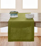Solino Home Linen Avocado Green Hemstitch Table Runner 48 Inches - 100% Pure Linen Small Table Runner 14 x 48 Inch Ideal for Dresser and Coffee Tables - Classic Hemstitch - Fall, Autumn, Thanksgiving