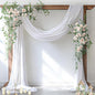 Socomi White Sheer Wedding Arch Draping Fabric 29" x 20Ft 1 Panel Outdoor Curtain Drapes Extra Long for Bridal Baby Shower Ceremony Birthday Party Decor