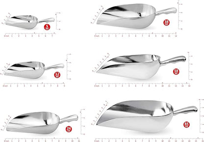 New Star Foodservice 34509 One-Piece Cast Aluminum Round Bottom Bar Ice Flour Utility Scoop, 5-Ounce, Silver (Hand Wash Only)