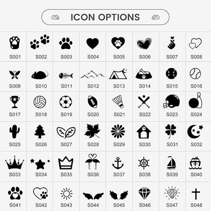 YEHANTI Personalized Dog Tags Engraved for Pets - Stainless Steel Custom Dog Cat Tag with Various Cute and Beautiful Icons, Double Sided Engraved Pet ID Tags Dog Name Tag, Bone