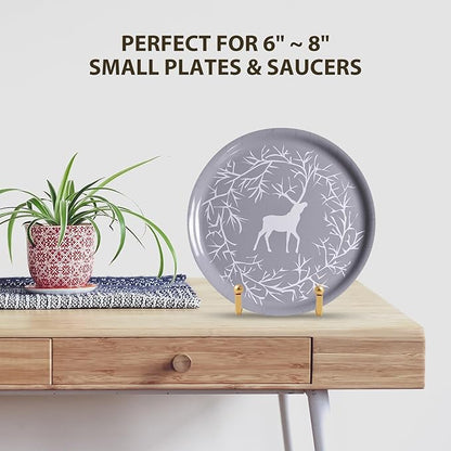 DIDUDIDU Plate Holder Easel Display Stand - Metal Plate Stands for Display - Tabletop Picture Stand - Gold Iron Easels for Display Pictures | Photo Frames | Book | Decorative Plates | Plaque