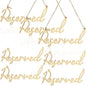 12 Pcs Reserved Seating Signs for Wedding Chairs Hanging Wooden Rustic Reserved Row Signs with Rope Wooden Tag for Wedding Church Pews Restaurant(Wood)