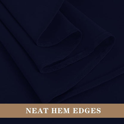 Fitable Elegant Rectangle Table Clothes, 6 Pack - 90 x 132 Inch, Navy - Reusable and Washable Tablecloths, Polyester Fabric Table Covers for Wedding, Party, Banquet, Formal Events