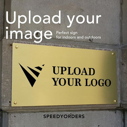 Custom Metal Signs, Personalized Aluminum, Customized Safety, Business Signs, Waterproof Outdoor, White Aluminum (Logo, 18x12 In)