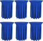 6 Pack Round Cocktail Tablecloth 32"x 43" Spandex Cocktail Table Skirt, Washable Stretch Fitted Table Covers for High Top Bar,Wedding,Party,Events (Royal Blue)