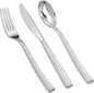 Supernal 180 pieces Silver Plastic Silverware, Disposable Plastic Silverware Heavy Duty, Silver Disposable Cutlery Sets Include 60 Forks, 60 Knives and 60 Spoons Suitable for Birthday, Party, Wedding