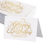 50 Pack 5x7 Birthday Cards, White Blank Happy Birthday Cards Bulk, Thick Folded Heavy Card Stock Paper for Greeting Cards, Thank You Notes, Envelopes, Card Making Supplies (Cards Only)