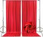 10ft x 10ft Red Backdrop Curtains for Parties, Fabric Satin Background Curtain with Rod Pockets for Weddings, Birthday, Baby Shower, Photography, Graduation Party Backdrop Drapes, 2 Panels