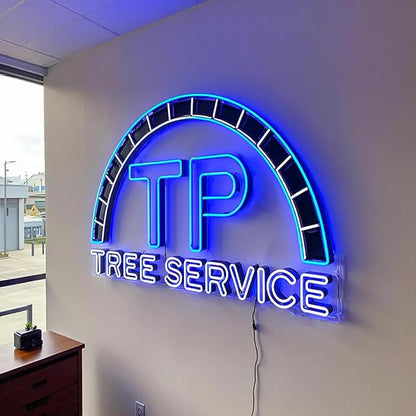 Custom LOGO Neon Sign, Personalized LED Business Logo with UV Printed, Personalized Neon Logo Light Up Sign for Business, Large Dimmable/RGB Customize Picture Logo for Studio Spa Nail Bar Shop Decor