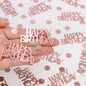 Rose Gold Birthday Confetti - 270 PCS Glitter Happy Birthday Decorations for Table