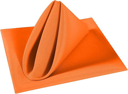 Cupuamon Cloth Napkins 17x17 inch Washable Polyester Dinner Napkins Soft Table Napkins for Wedding Party Dining Banquet(Orange,12PCS)