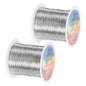 2-Rolls 0.3mm Jewelry Wire, 28 Gauge 328FT Craft Wire Copper Beading Wire for Jewelry Making/Planting/Weaving/DIY Crafting, Soft Metal Wires [100M, Silver White]