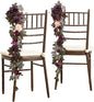 Ling's moment Fall 10pcs Wedding Chair Decorations Aisle Floral Swag Artificial Pew Flowers Hanging Garland Deep Plum for Ceremony Reception Church Rose Floral Arrangement Party Outdoor Decor