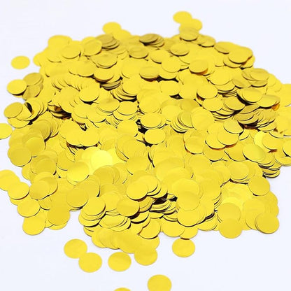 Gold Metallic Foil Confetti(0.59 inch) Round Dots Glitter Table Confetti for Party Wedding Decorations,2.11 OZ per pack