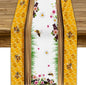 Watercolor Honeycomb Table Runner, Farmhouse Spring Summer Autumn Fall Floral Daisy Bee Print Kitchen Dining Table Decoration for Home Party Decor, 13x70inch