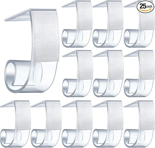 Boao 25 Pieces Table Skirting Clips SMC Model Plastic Tablecloth Clips for Table 1.5-2 Inch with Hook and Loop for Meeting Party Indoor Outdoor Events