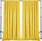Sugargirl 10x10FT Yellow Backdrop Curtains Polyester Photo Backdrop Drapes Curtains 2 Panels with Rod Pockets for Party Birthday Wedding Photography Home Decoration