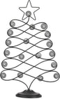 Decorative Metal Christmas Tree Card Holder, 18 Inch Tabletop Holiday Card Display Rack with Star Topper, Black Wire Tree Cards and Photo Holders Stand, Holds up to 19 Place Cards and Memos Pictures