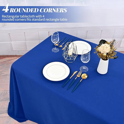12 Packs 90 x 132 Inch Tablecloth, Royal Blue Polyester Table Cloth for 6ft Rectangle Tables,Washable Fabric TableCover for Wedding Banquets Parties Buffet Dining Table
